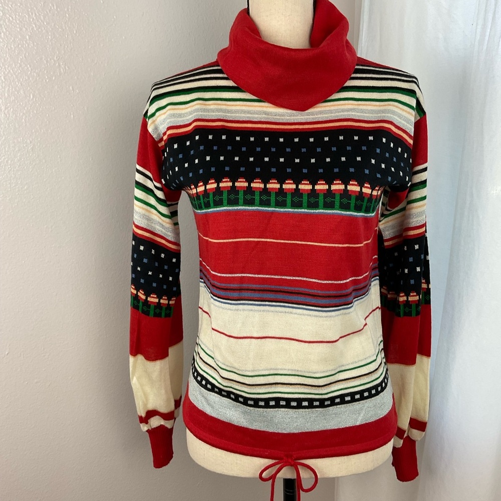 Vintage cowl neck‎ pullover sweater top